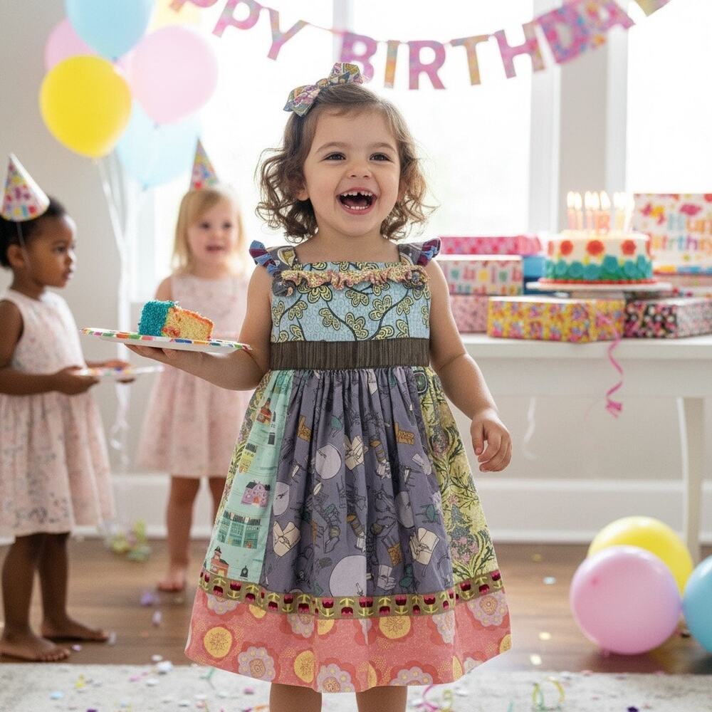 Matilda Jane Broadway Knot Dress Character Counts collection Party Boho sz4